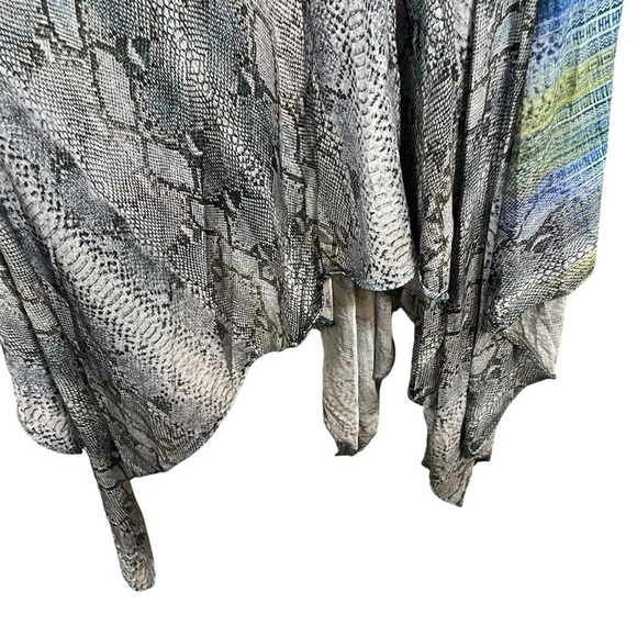 NWOT Sky Rosamary Cut Out Patterned Midi Dress in Green/Blue Size XS - Picture 7 of 16